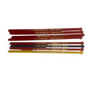 Frontier Hotel And Hotel Riviera In Las Vegas‎ Lot Of 8 Vintage Swizzle Sticks